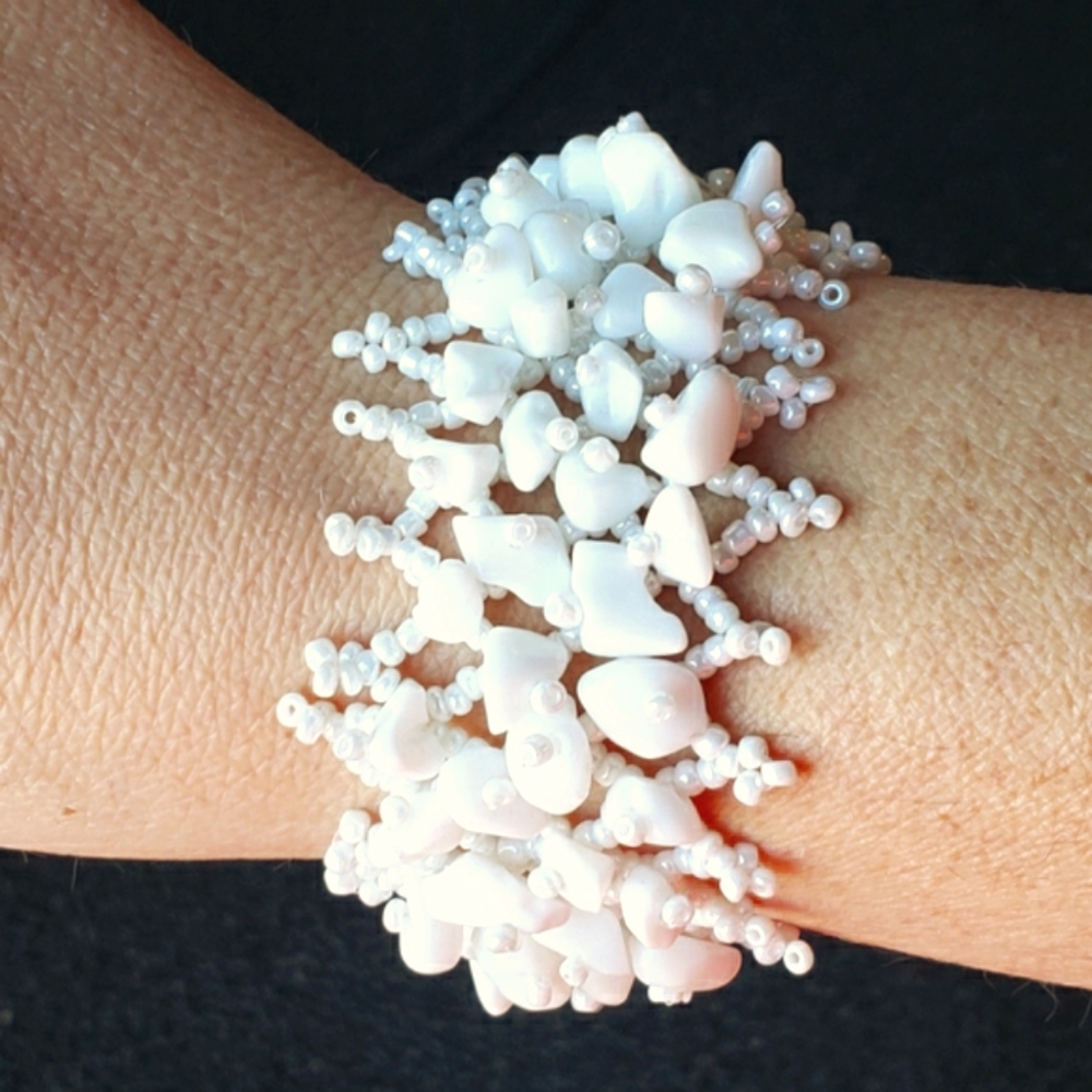 COPY - Handmade White Beaded Bracelet
